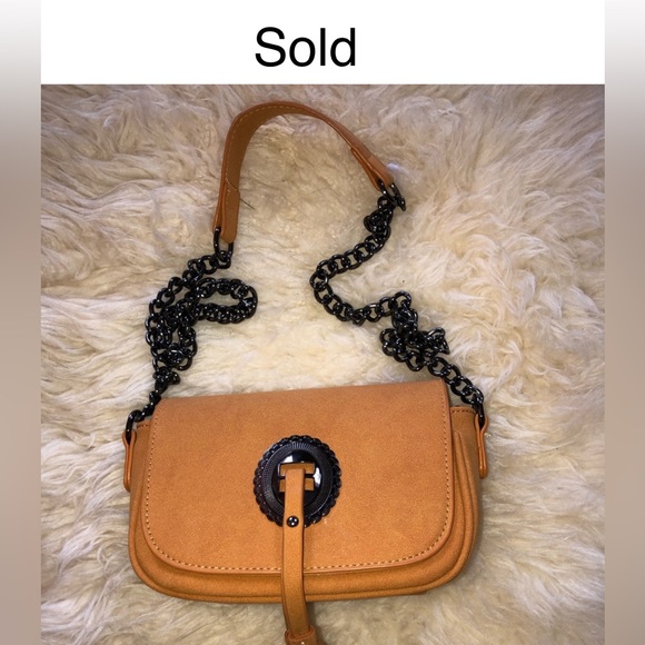 Shoulder Bag Purse Handbag by Zebra Mustard Faux Leather long Strap - Picture 2 of 11